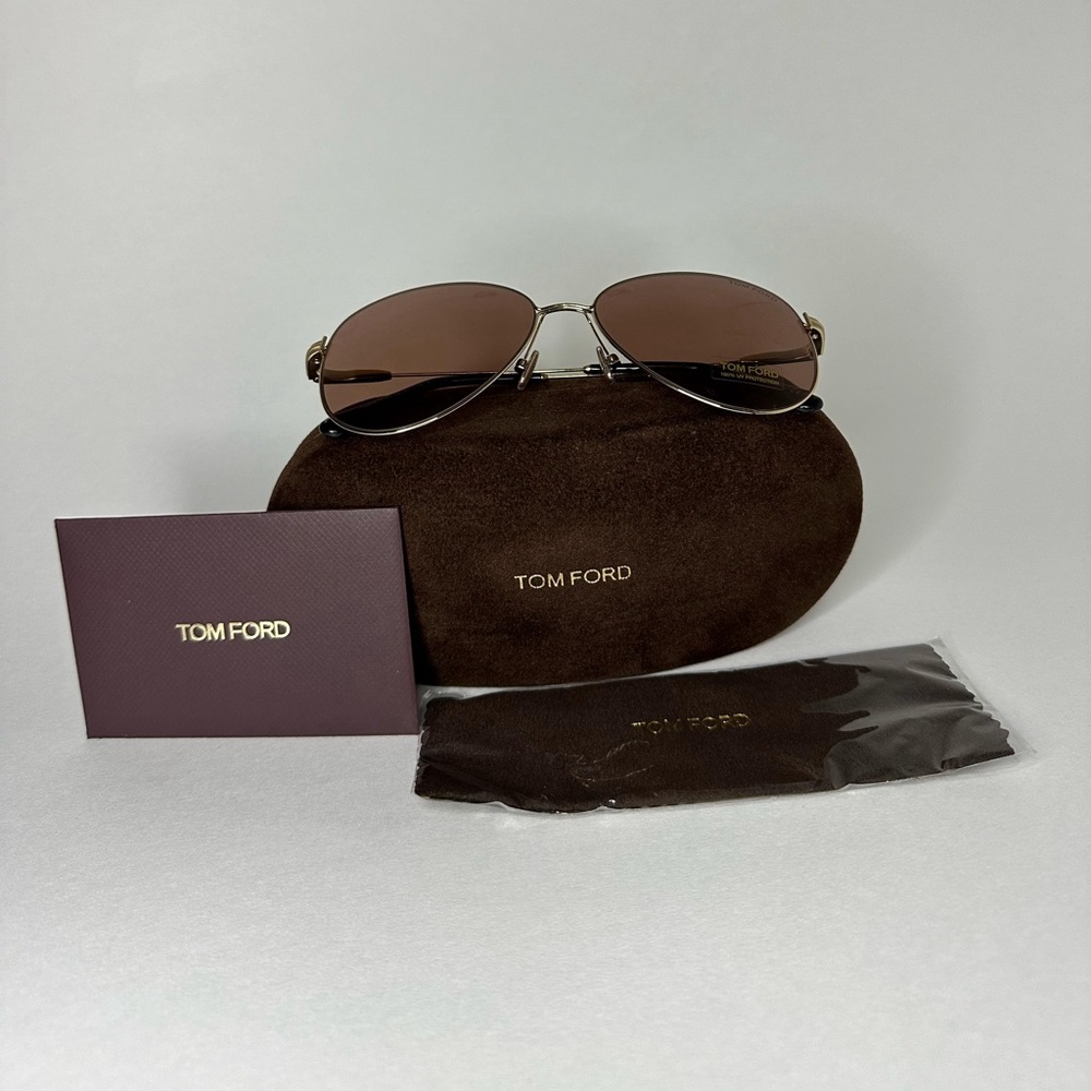 NWT - TOM FORD Porscha TF993 32E Gold Pink Metal Aviator Sunglasses Frame 5
